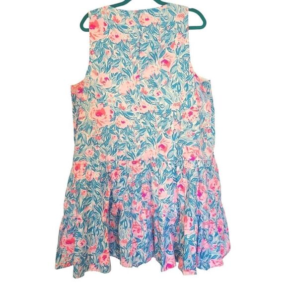 Lilly Pulitzer Trina Dress Bondi Blue My Little Peony, Spring Summer Beachy | XL - Picture 3 of 11